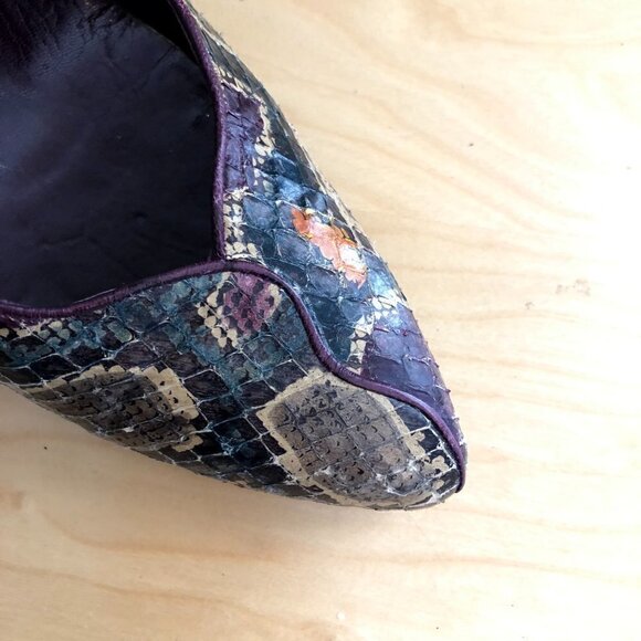 Vintage STUART WEITZMAN for MR. SEYMOUR Snakeskin Pointed Toe Pumps Office Siren - Picture 9 of 12